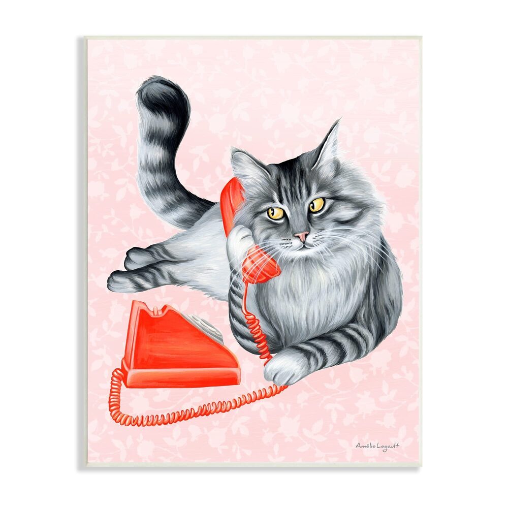 5860 Expressive Manx Cat Vintage Telephone Botanical Pattern, Design by